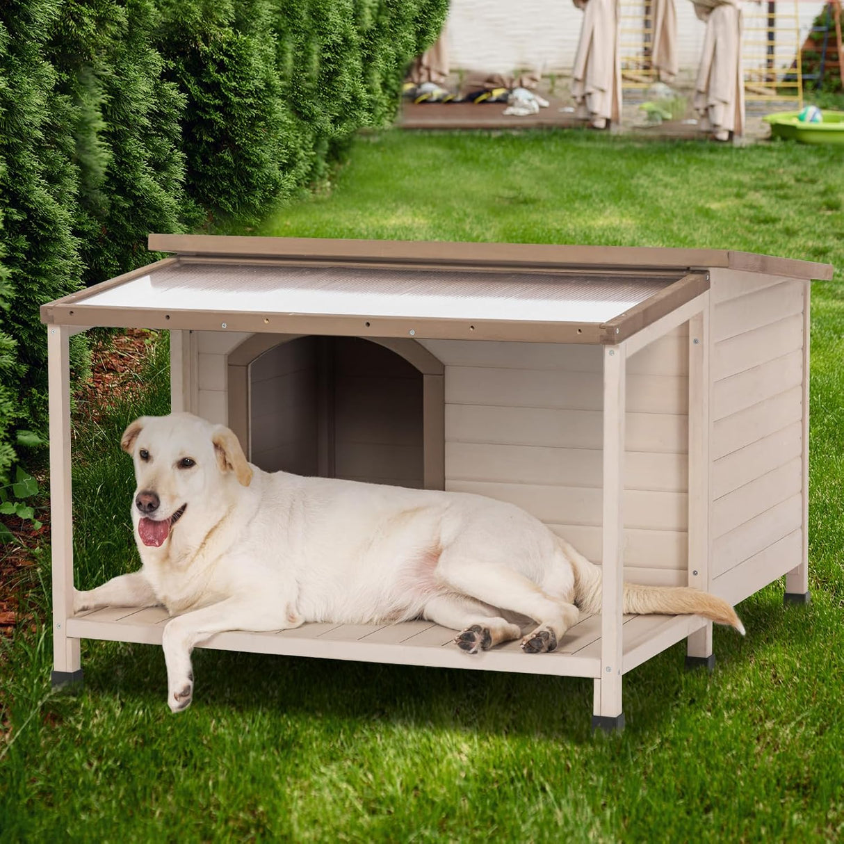 Casa para perros grandes techo de asfalto de PVC Petsfit