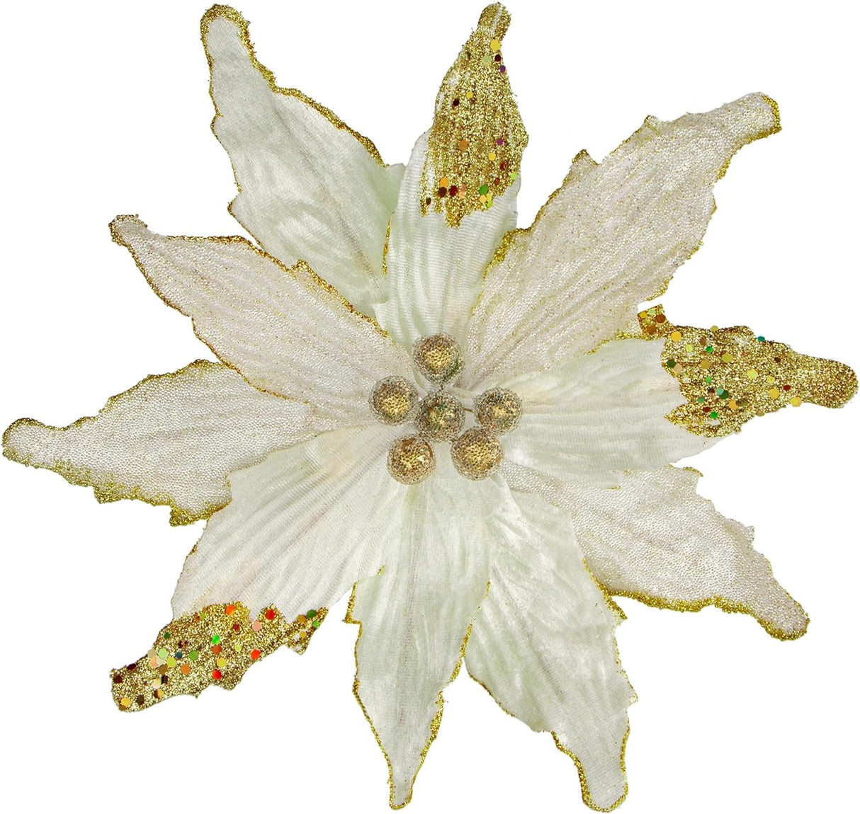 Flores Poinsettia Artificial Briful 12'' Set de 4 para Decorar