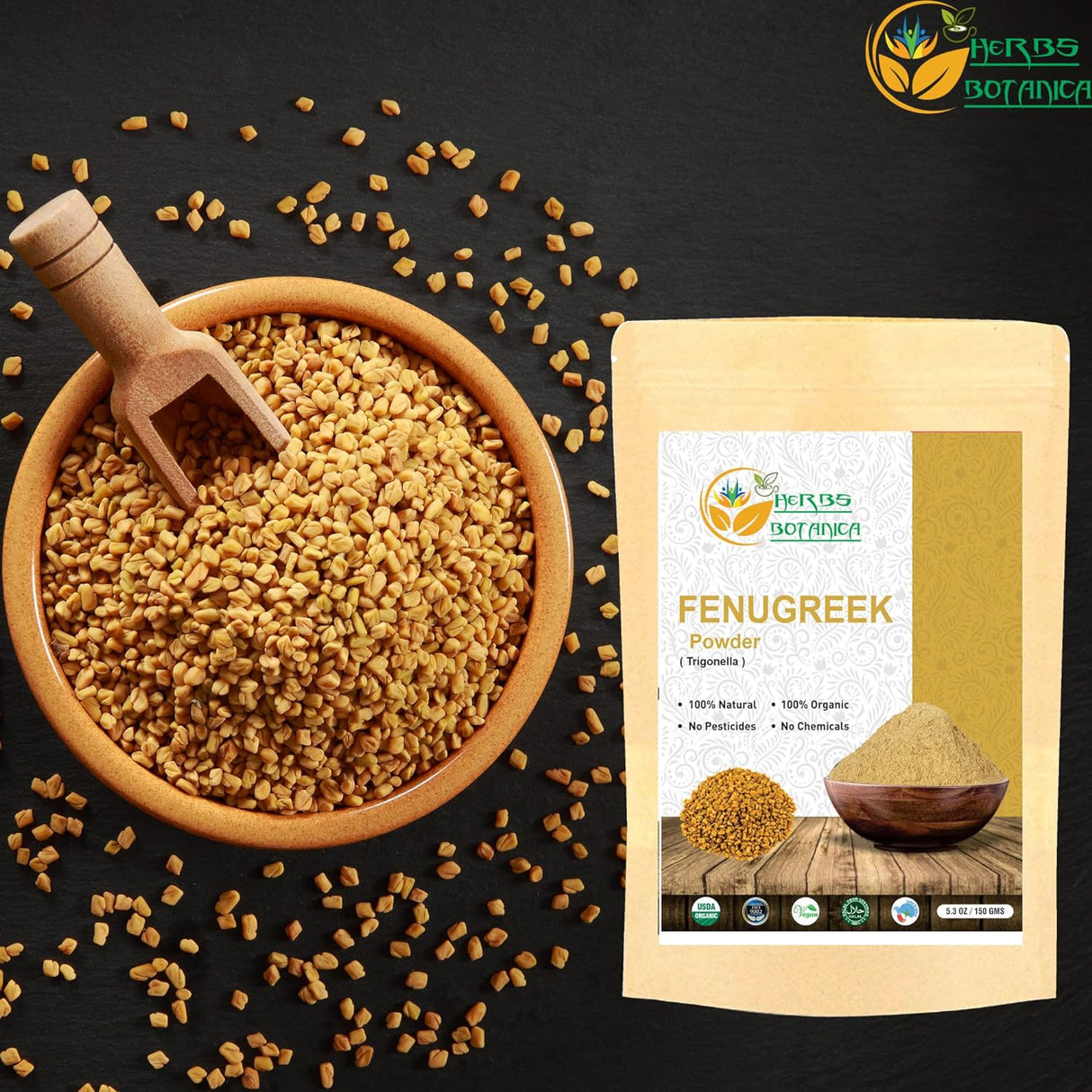 Polvo Orgánico de Fenogreco para Crecimiento del Cabello