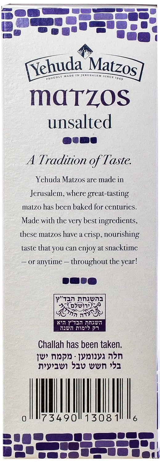 3 Packs de galletas Matzo sin sal de 10.5 onzas Yehuda