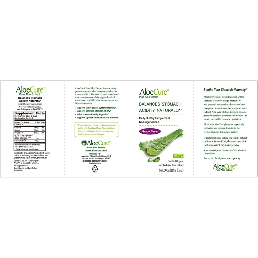 Suplementos Alimenticios de sabor a uva de aloe vera bebida