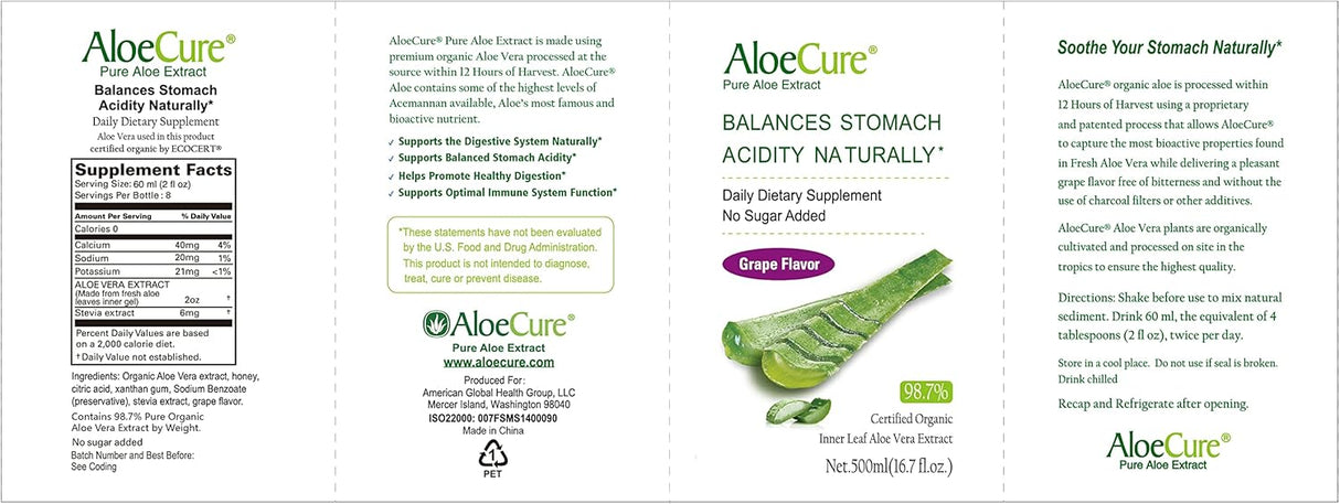 Botellas de jugo puro de aloe vera Suplementos Alimenticios