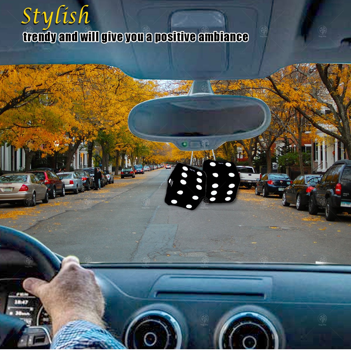 dados colgantes blanco y negro para auto