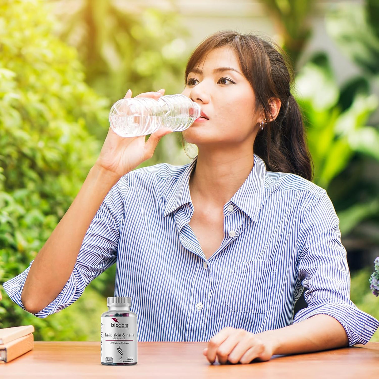 Gummies de cabello, piel y uñas, biotina extra, 60 unidades