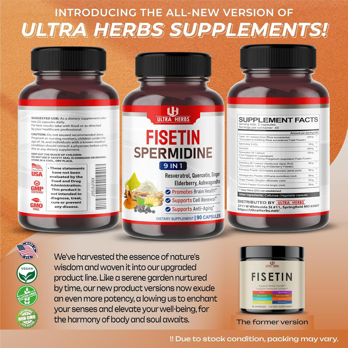 Suplemento Ultra Fisetin Complex 7350mg Resveratrol 1000mg