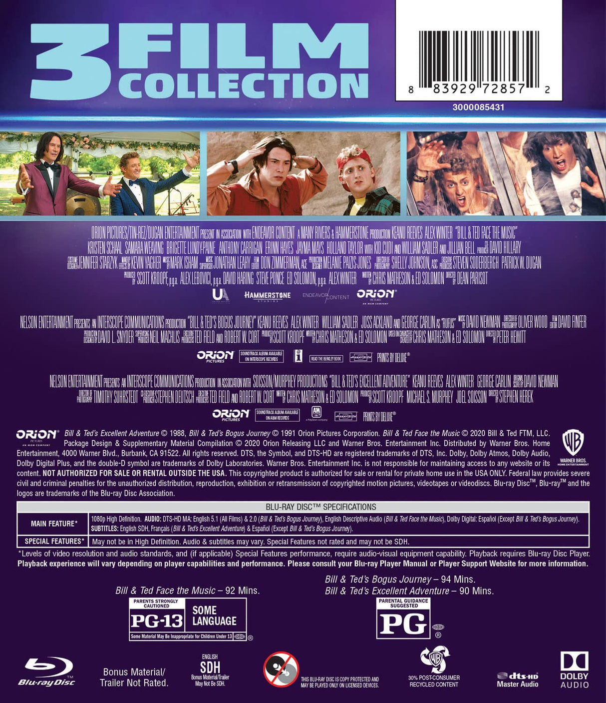 Paquete Blu-ray Bill & Ted: 3 Películas