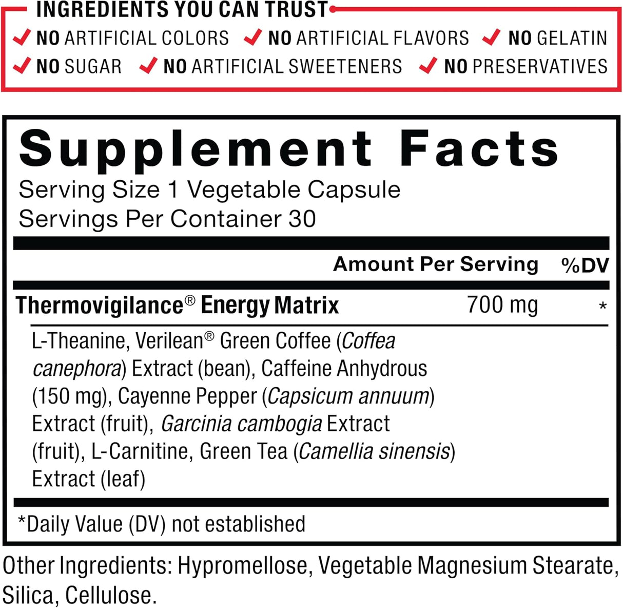 Force Factor LeanFire Pre Workout Energía, Caffeine, 30 pzas
