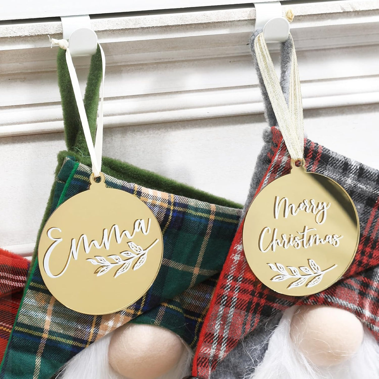 Adorno Navideño UNIQOOO 18 Pack 3.5'' Acrílico 2024 Extra Grueso