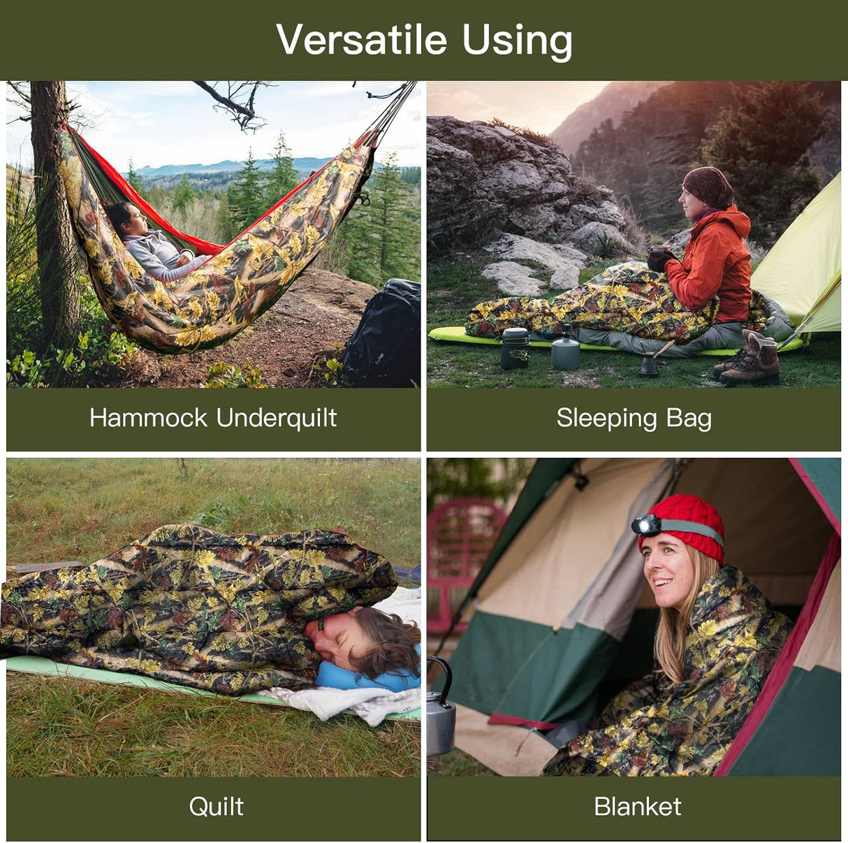 Hamaca de Noche Cat, aislante, ligero, 4 estaciones, 8x3.6ft