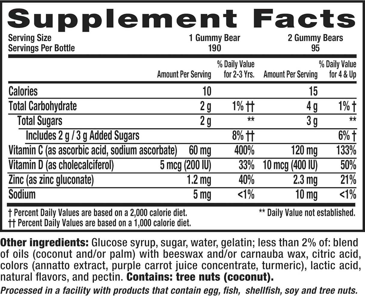 L’il Critters Suplemento de Gominolas para Inmunidad, 190 Gummies