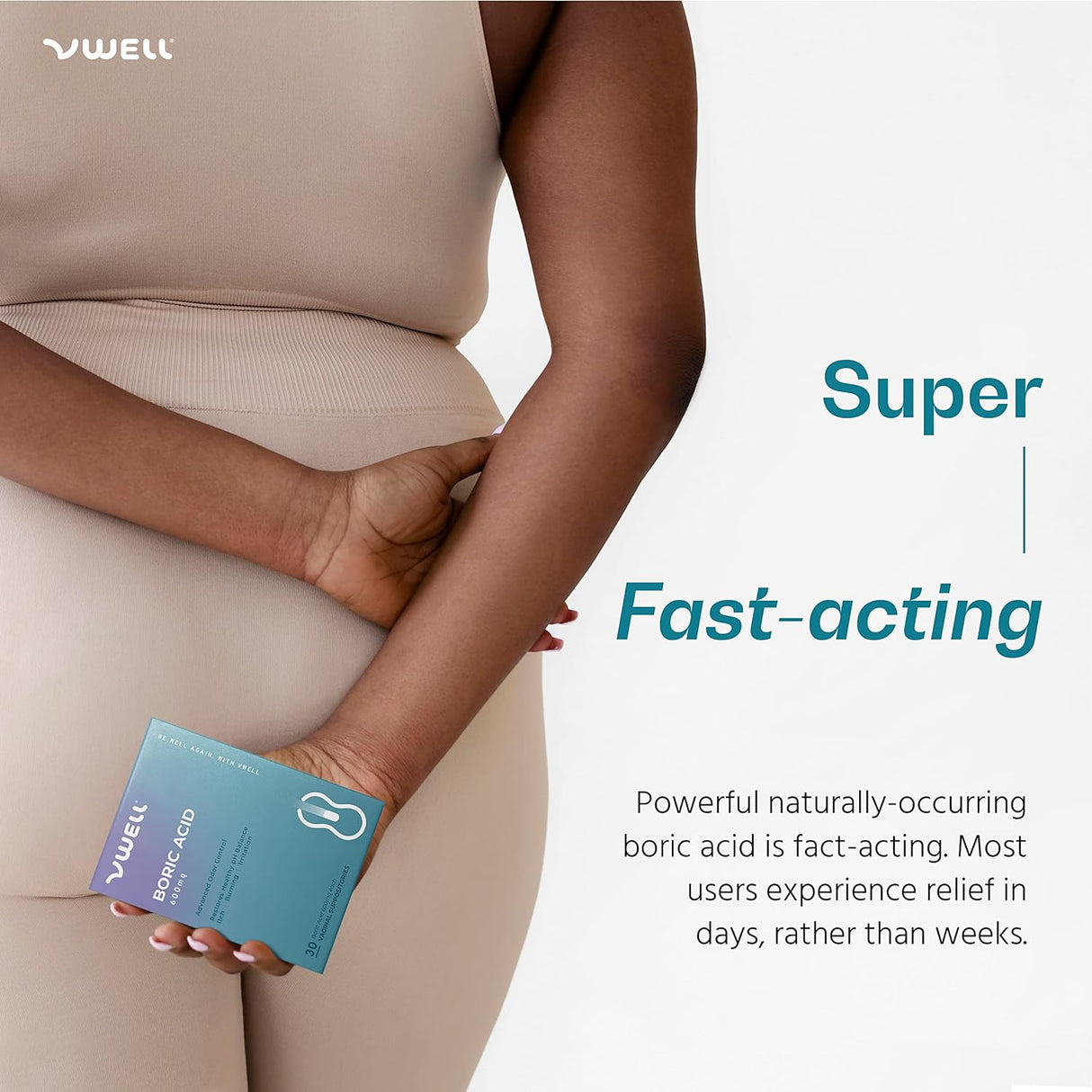 Supositorios vaginales de ácido bórico, paquete de 30 unid