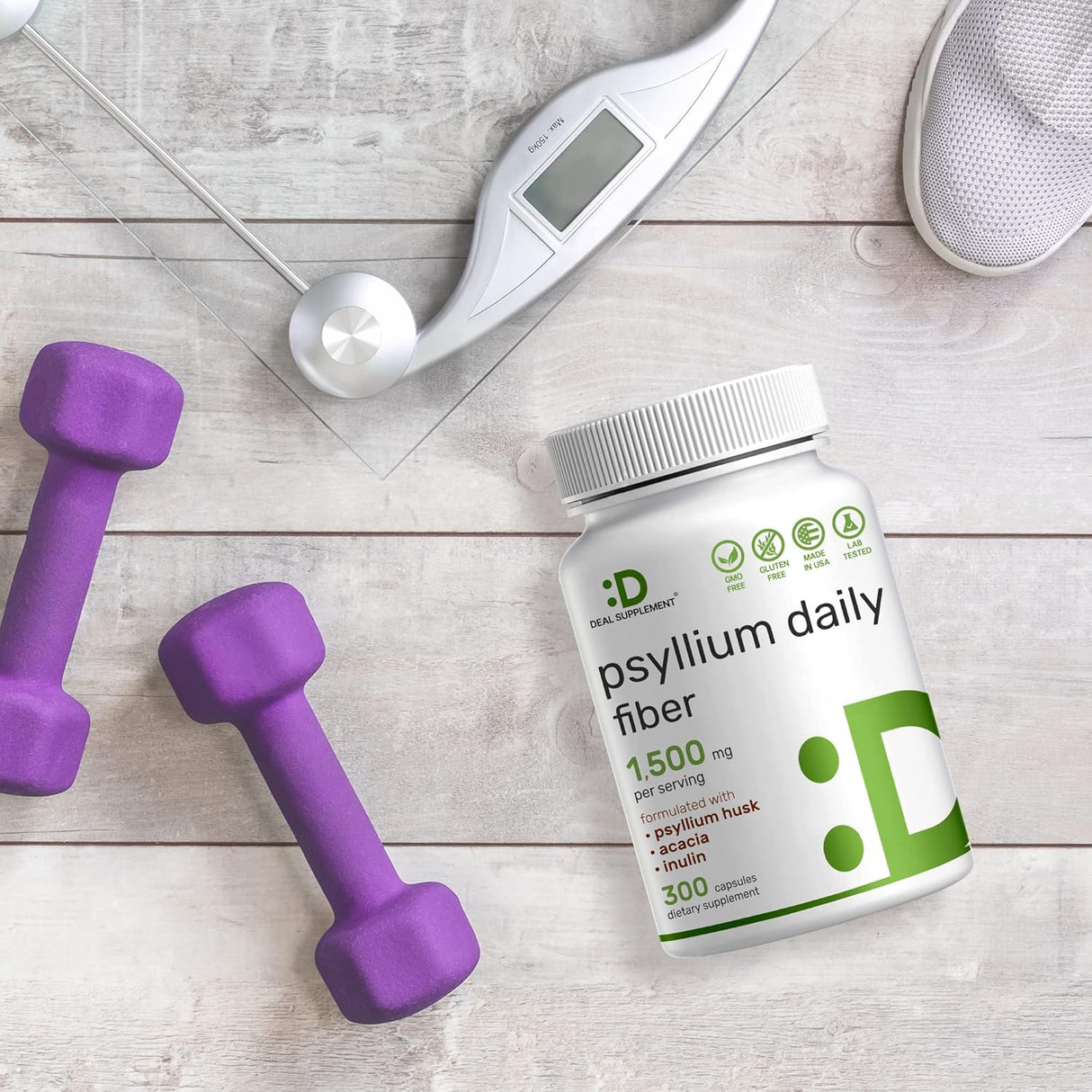 Fibra de cáscara de psyllium complejado con inulina y acacia