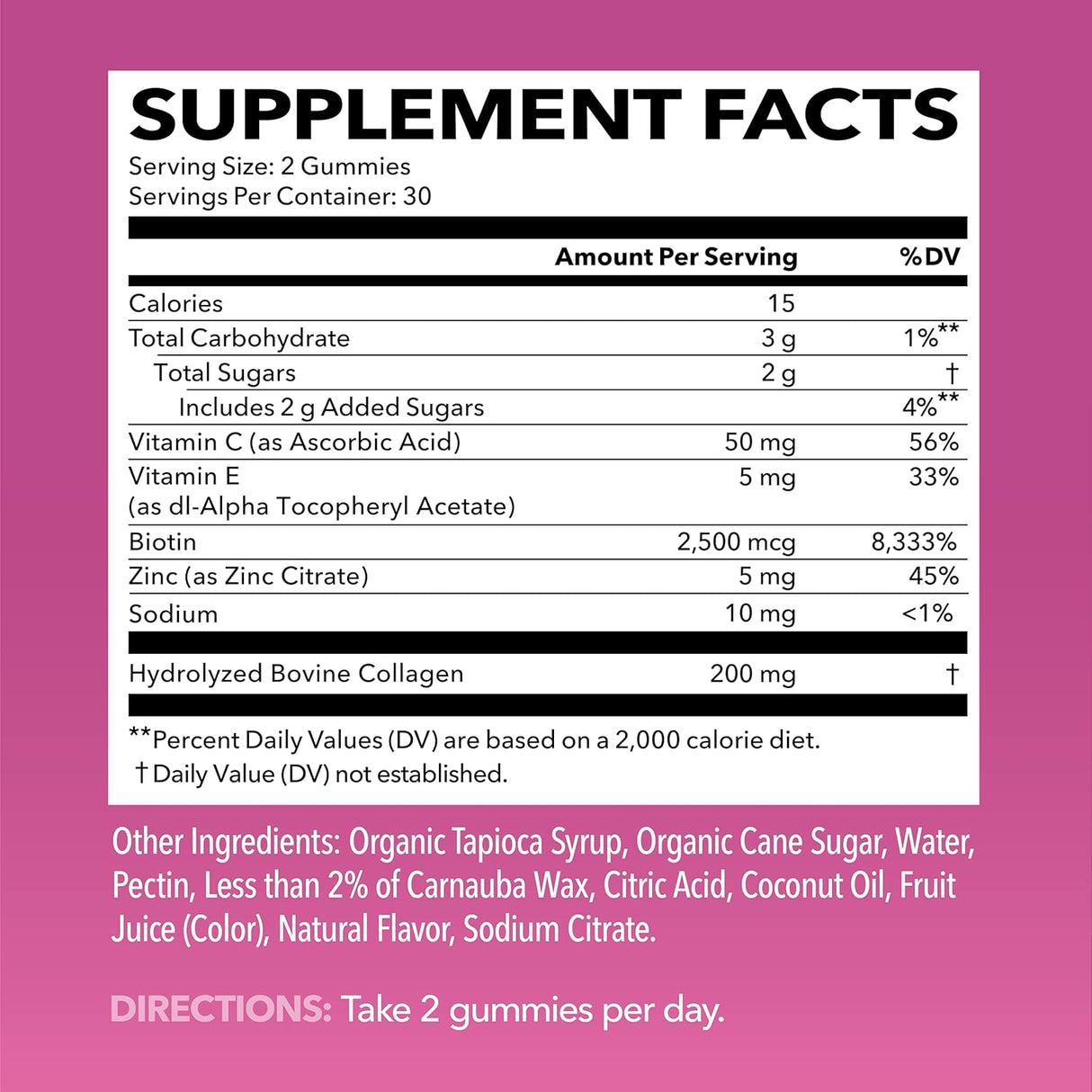 Gomitas de Colágeno para Cabello, Piel y Uñas con Biotina