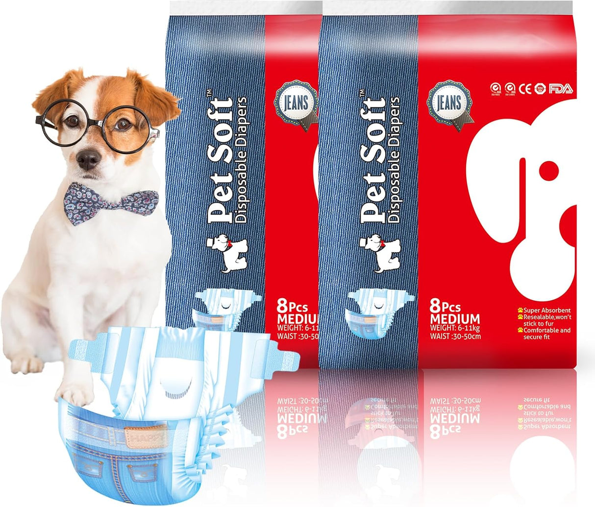 Pet Soft - Pañales desechables para perras, cachorras, gatas