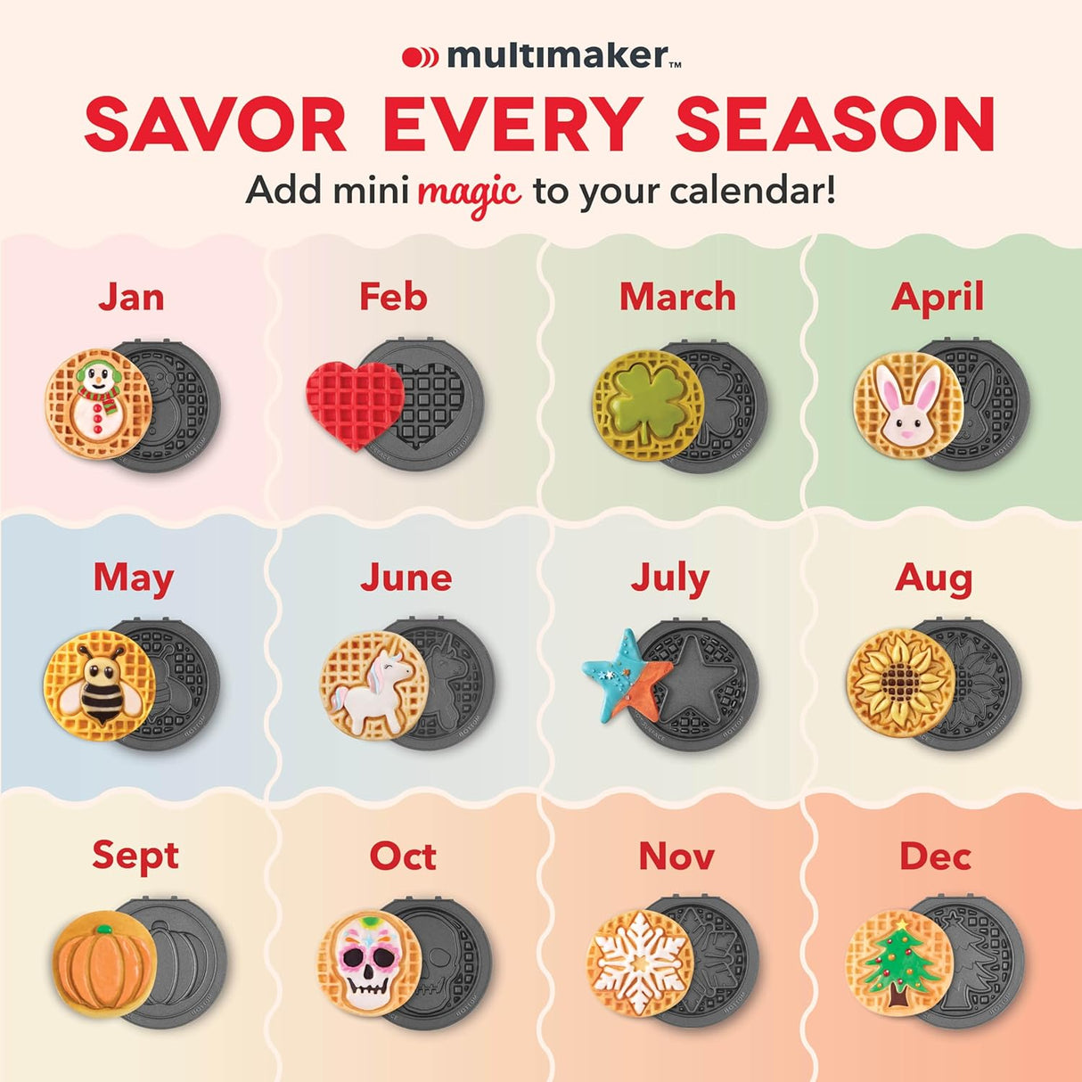 Mini Waffle Maker DASH Multimaker, 4 en 1, Placas Removibles