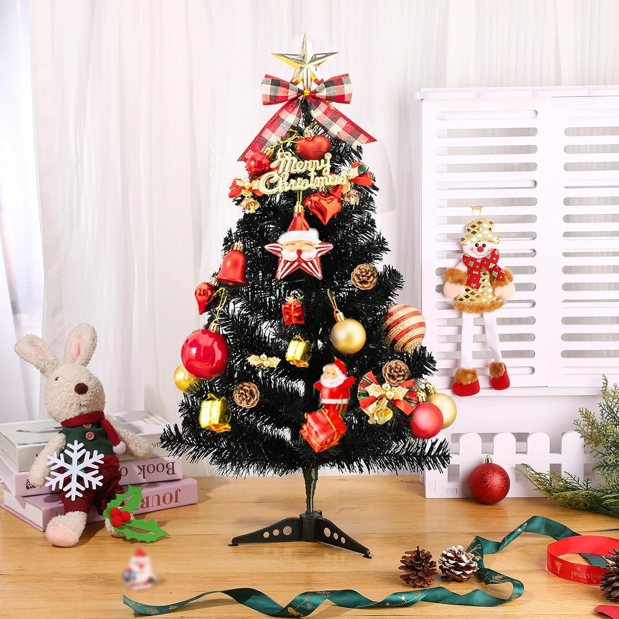 Árbol de Navidad Artificial 2FT, Mini, con Base de Plástico