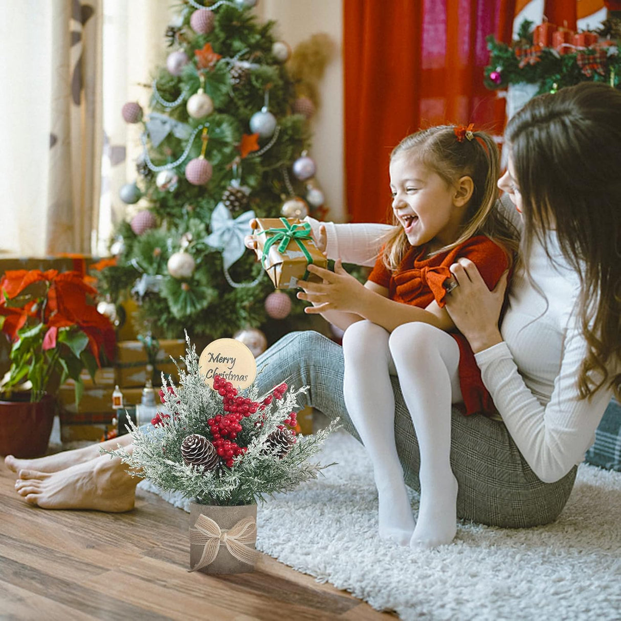 Árbol de Navidad pequeño, marca desconocida, 9 artificial, 2PCS.
