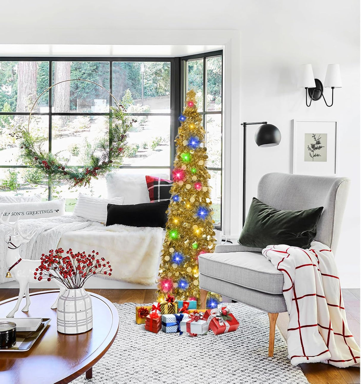 Árbol de Navidad Pop Up MACTING con Luces y Brillo 5FT
