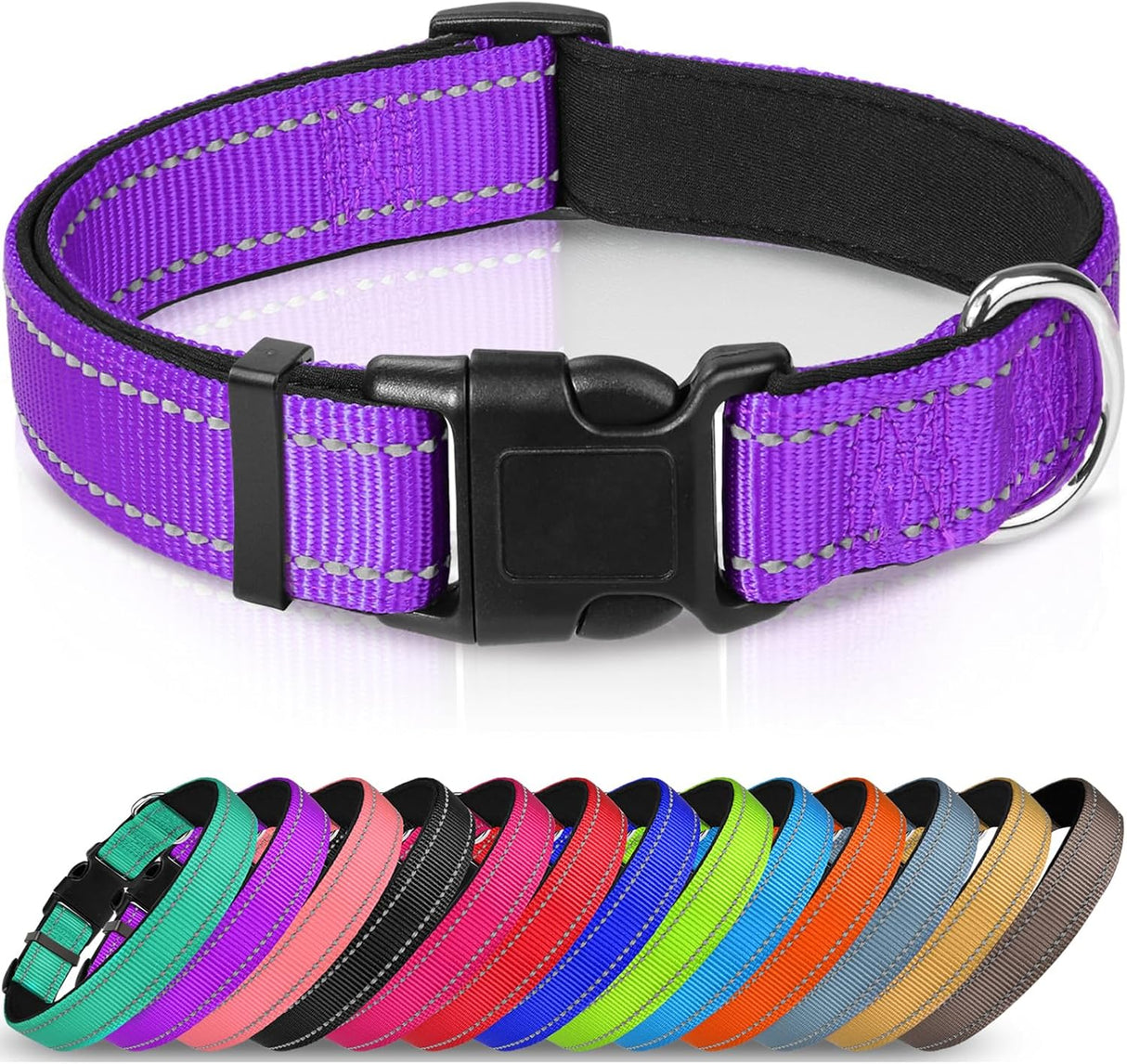 Collar Reflectante para Perros Joytale, Neopreno Ajustable M