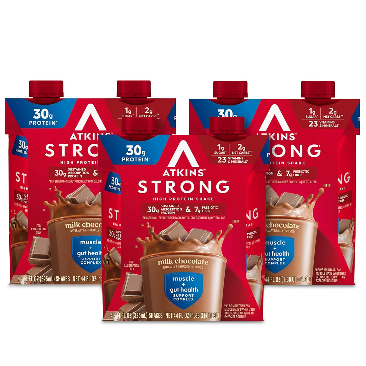 Atkins Batido Alto en Proteínas, Chocolate, 30g, Keto, 12u
