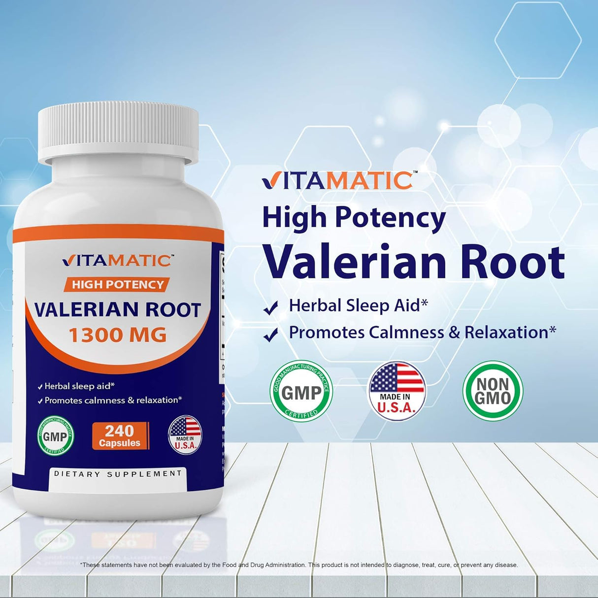 Suplemento Vitamatic Raíz de Valeriana 1300 mg 240 Cápsulas