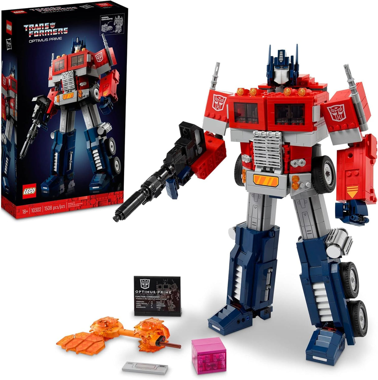 Optimus Prime 10302, Figura Transformable 2 en 1 Coleccionable