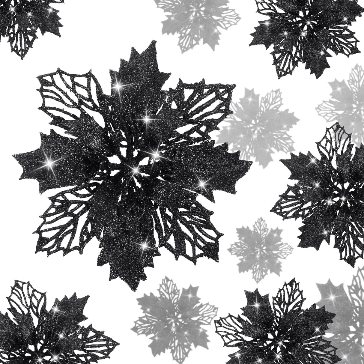 24 Piezas Flores Artificiales Poinsettia Decoraciones Navidad