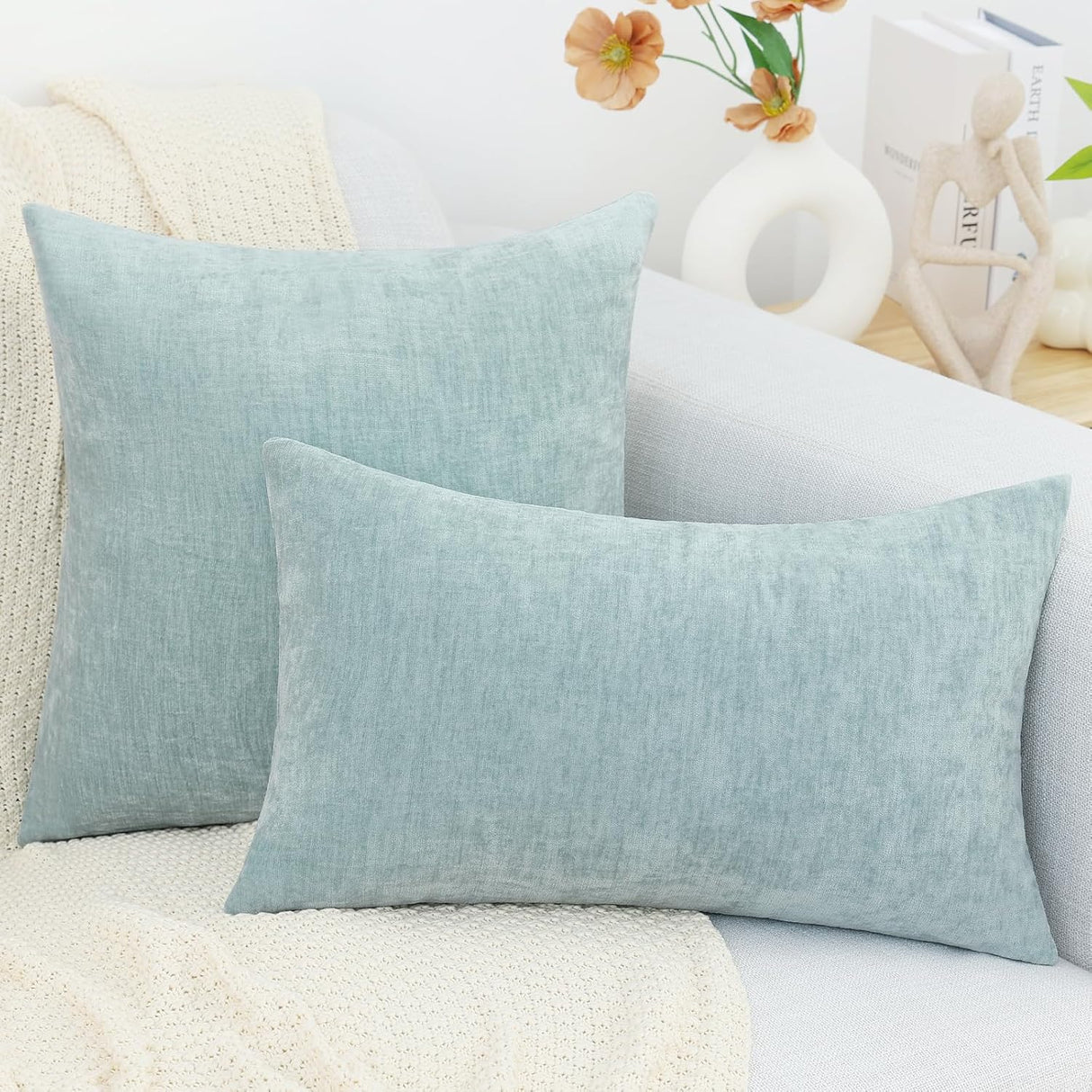 Fundas de Cojín Decorativas decorUhome 18x18 Set de 2 Chenille