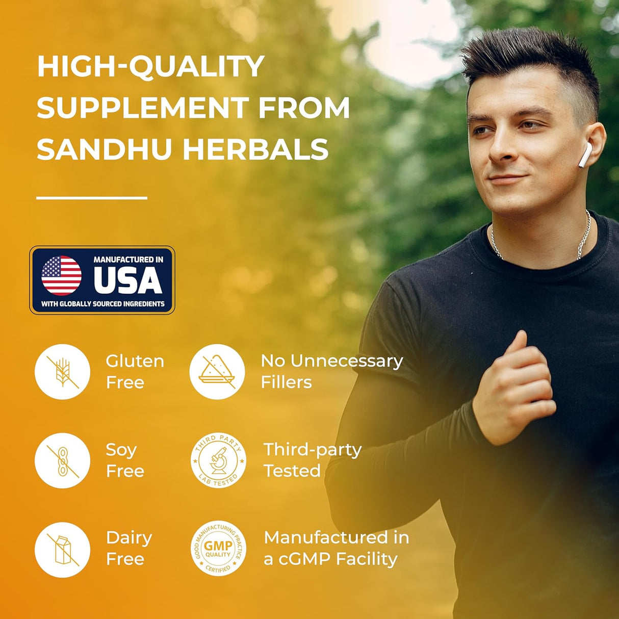 Suplemento de Ashwagandha Sandhu Herbals 120 Cápsulas 8000mg