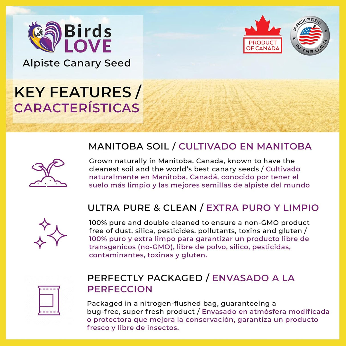 Birds LOVE Alpiste - limpieza para canarios y pájaros pinzon