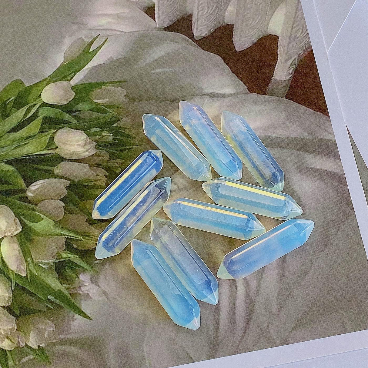 Varitas de Cristales de Opalita para Meditación y Reiki