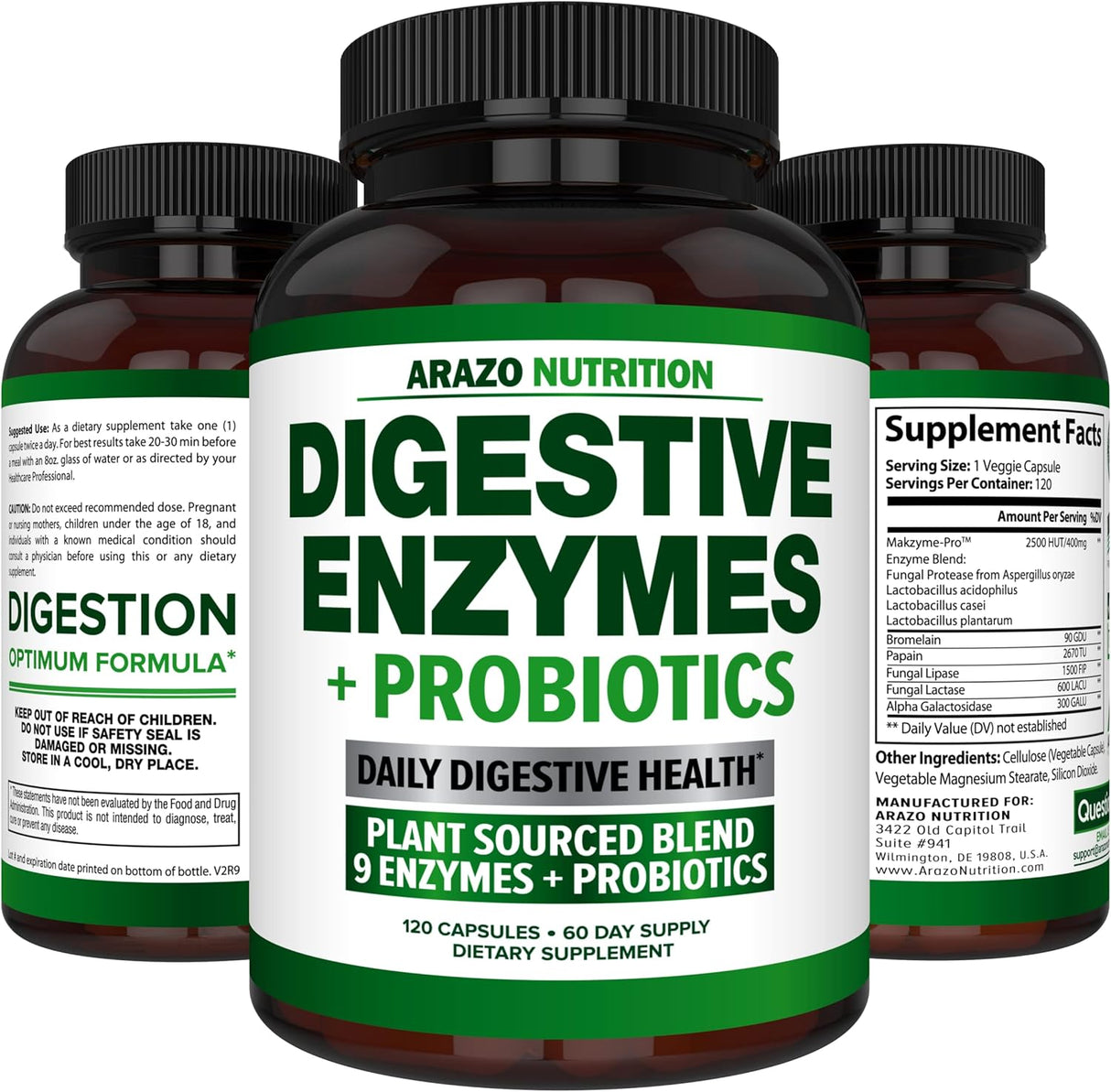 Suplemento Enzimas digestivas con probióticos Acidophilus