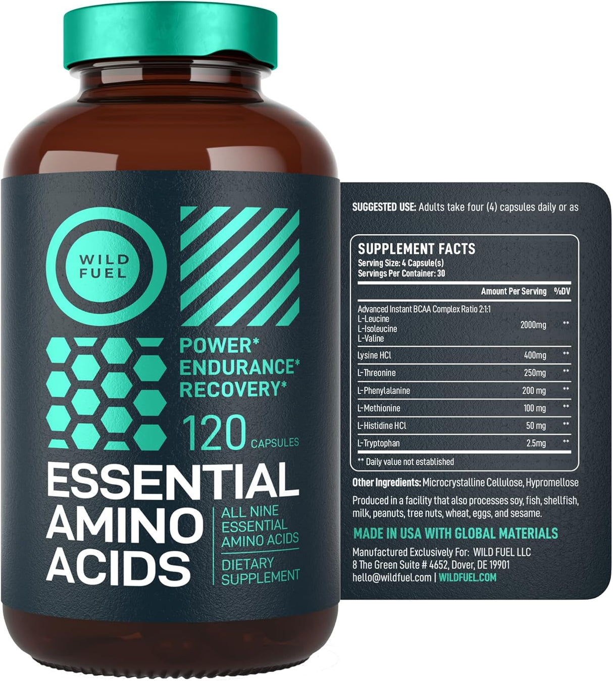 Suplemento de Aminoácidos Esenciales - 3000mg - 120 Cápsulas