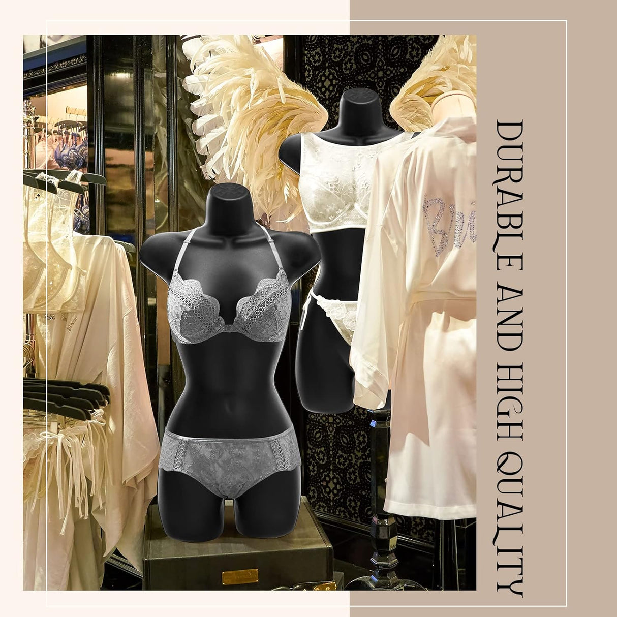 Maniquí Femenino Hueco con Gancho, 12 Pcs, 31.1x16.1 Inch