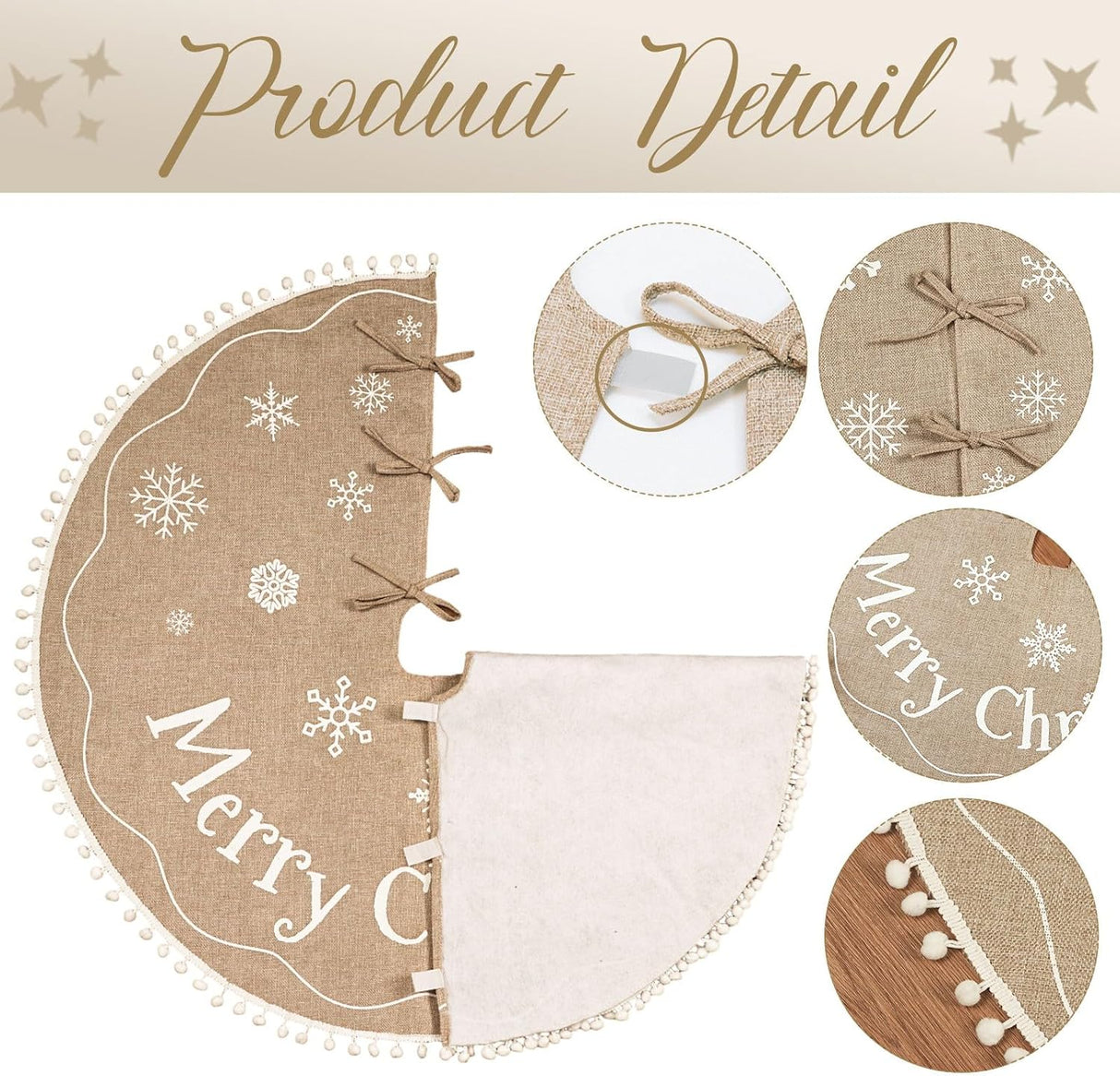 Funda de Árbol de Navidad AerWo 48 Pulgadas con Copos de Nieve