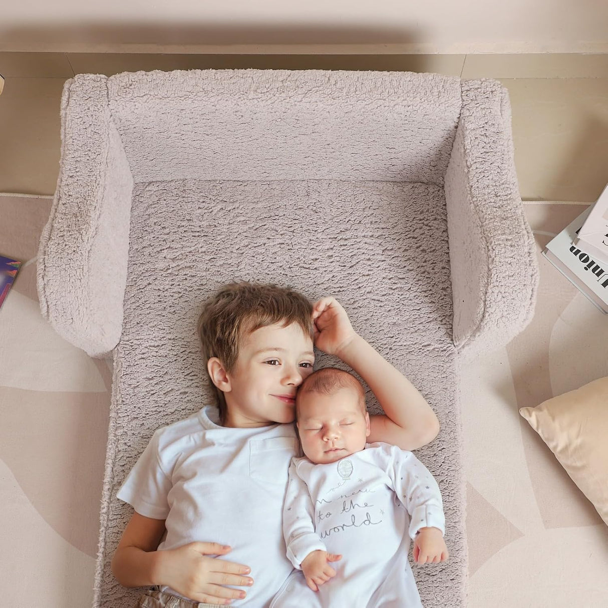 Silla extra ancha para niños pequeños suave 2 en 1, Gris