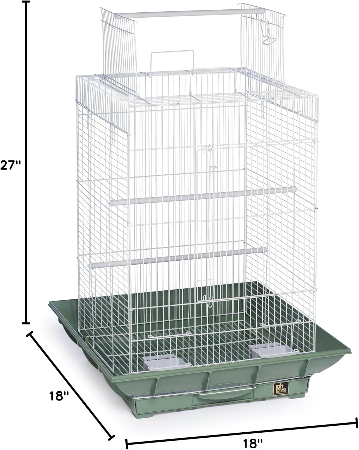 Jaula verde y blanca 1/2 Prevue Hendryx SP851G/W Clean