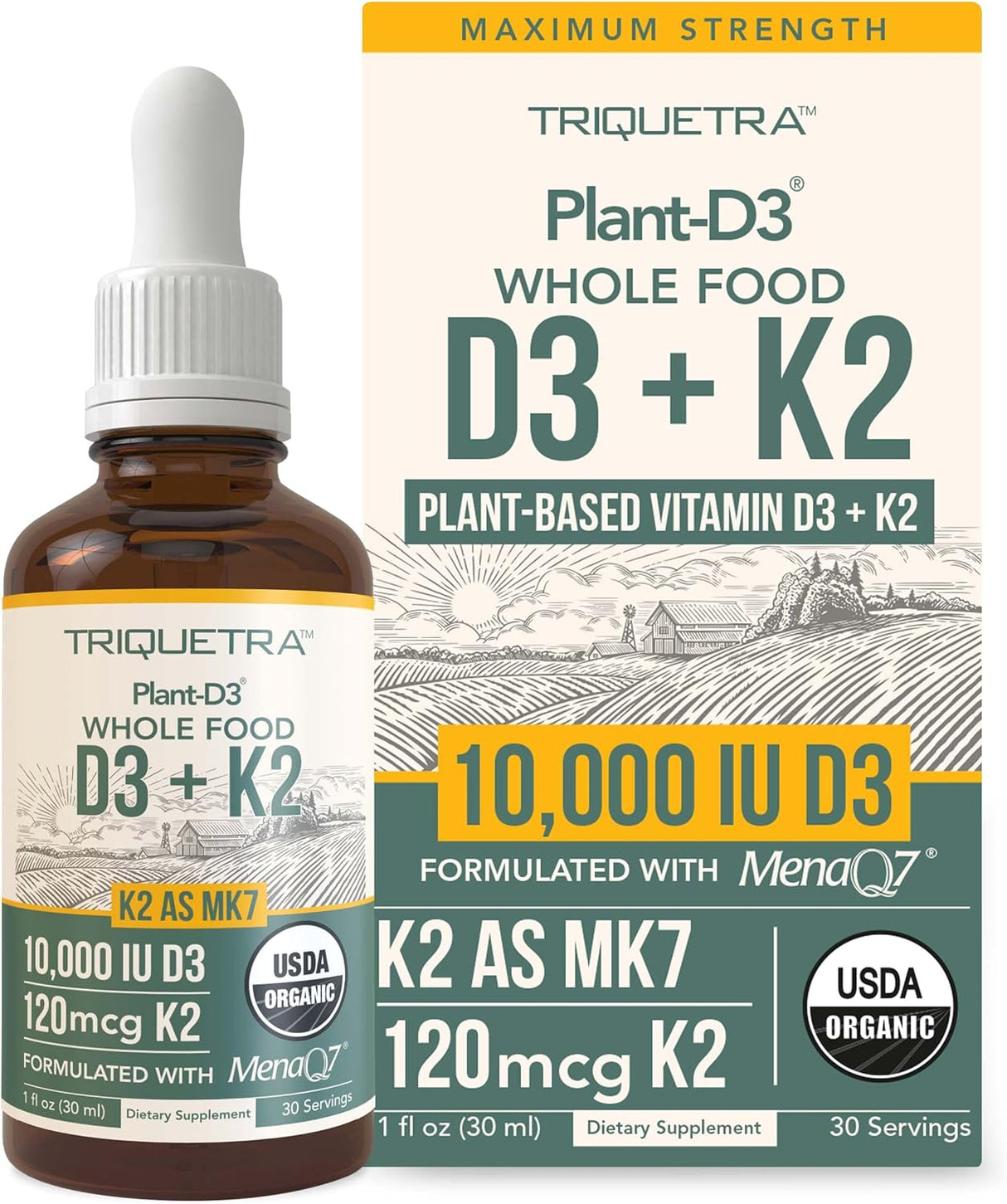 Vitamina D3 + K2 Orgánica y Vegana - Gotas Sublinguales