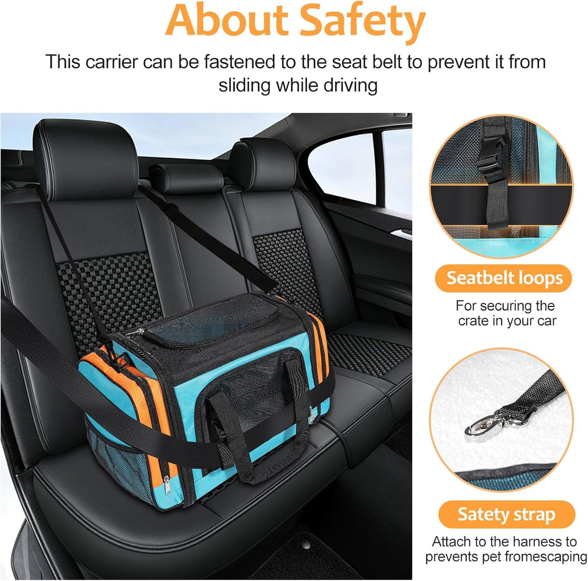 Transportador grande para 2 gatos, suave, colapsable, 23x13