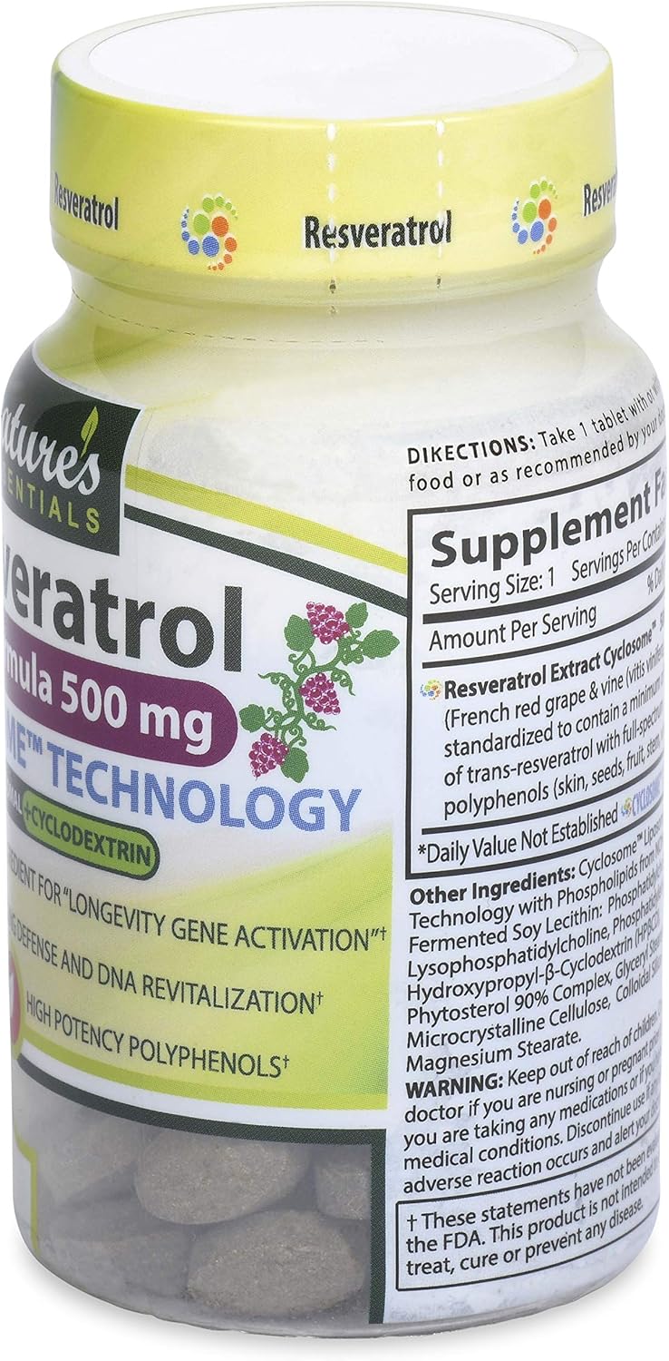 Suplemento Resveratrol liposomal 500 mg Trans-resveratrol