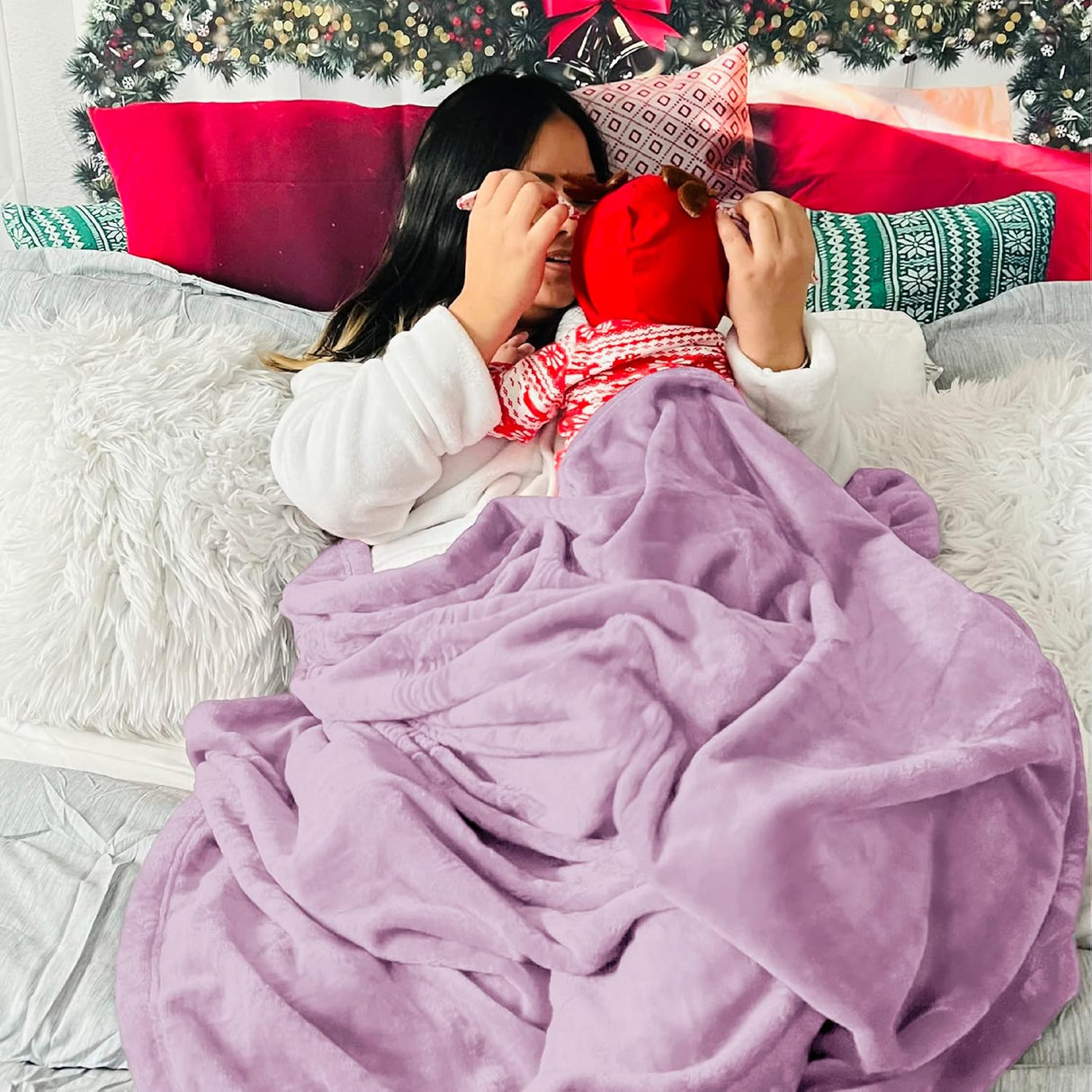 Manta Bedsure Fleece Queen Suave y Ligera 90x90 pulgadas