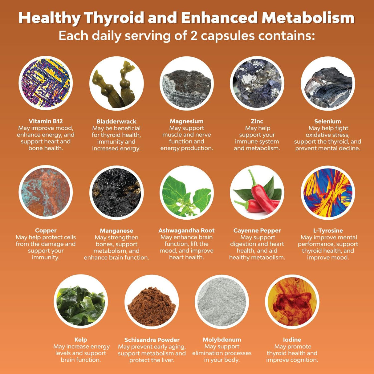 Suplementos Alimenticios de apoyo a la tiroides de hierbas