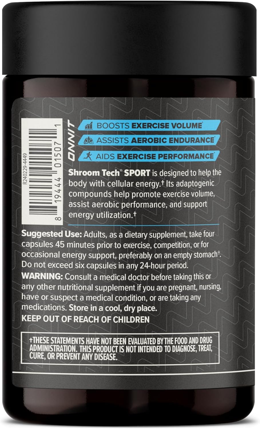 ONNIT Shroom Tech Sport Cápsulas, Energía Diaria, 84 unidades