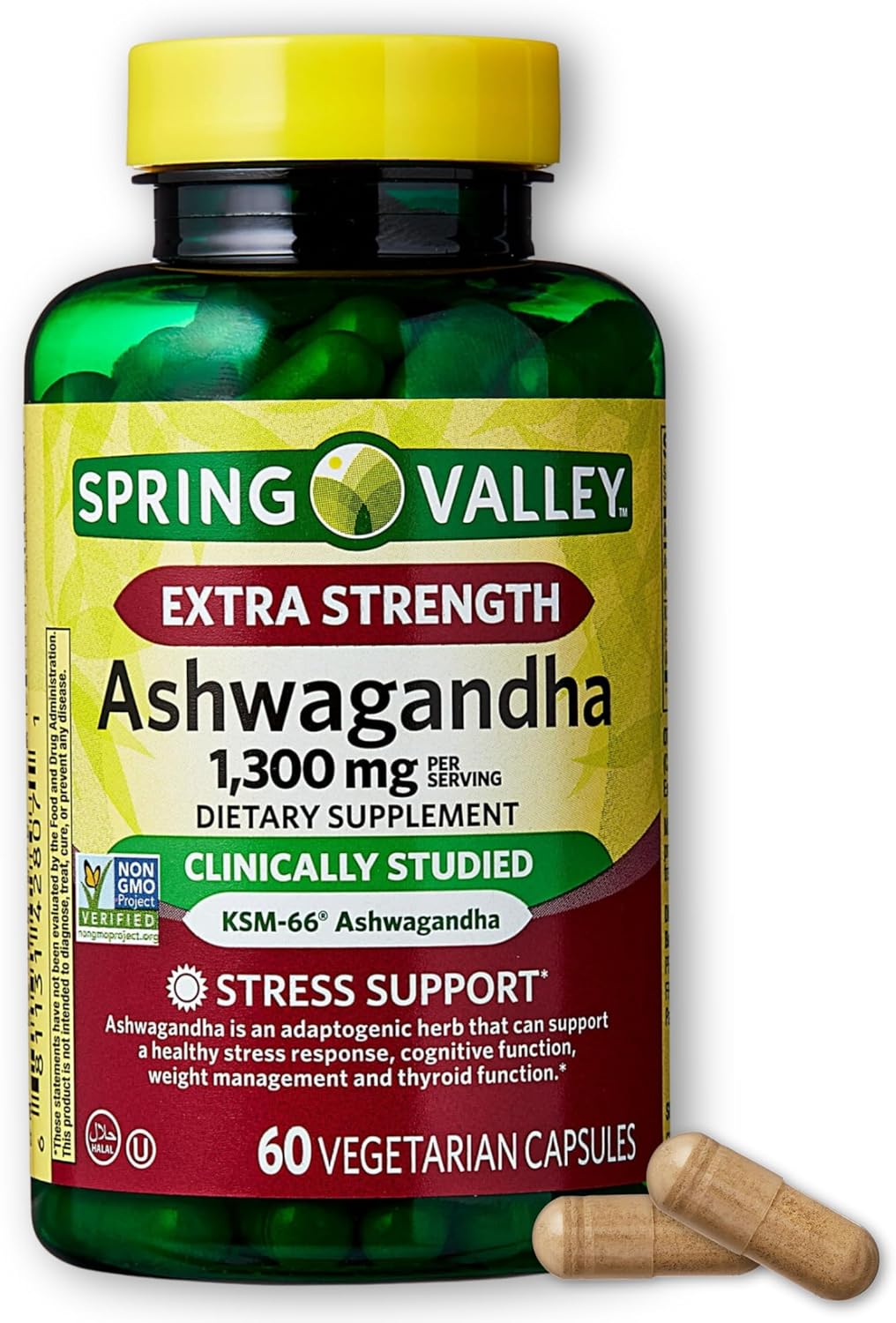 Suplemento de Ashwagandha KSM-66 1300mg - Spring Valley