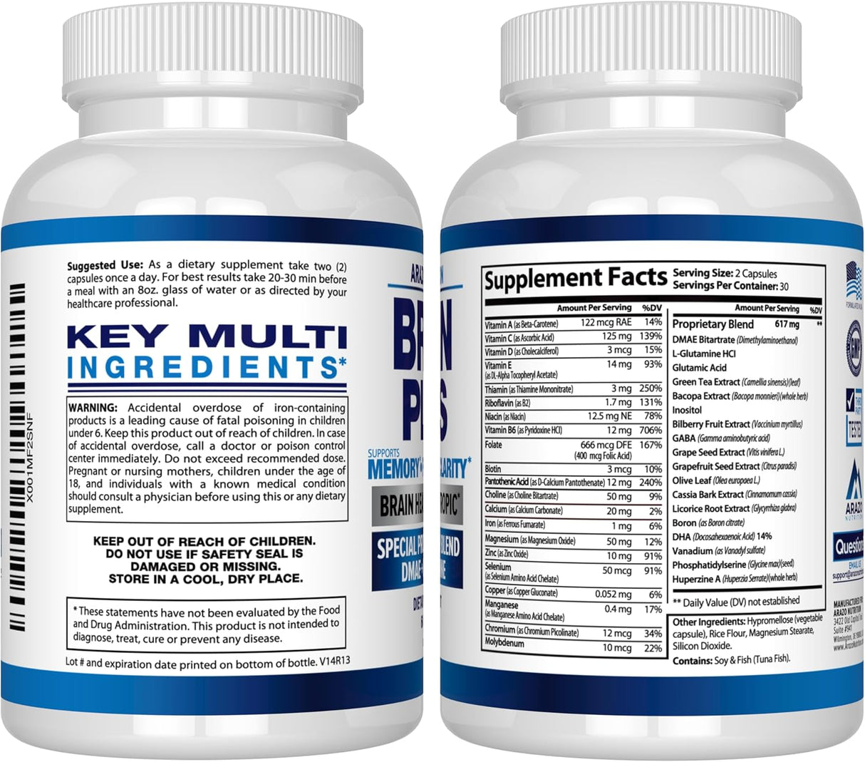 Suplemento prémium para la función cerebral L-Glutamina