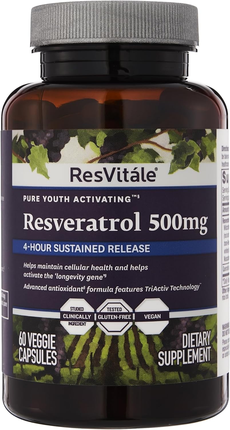 Suplemento ResVitále Resveratrol 500 mg 60 cápsula vegetal