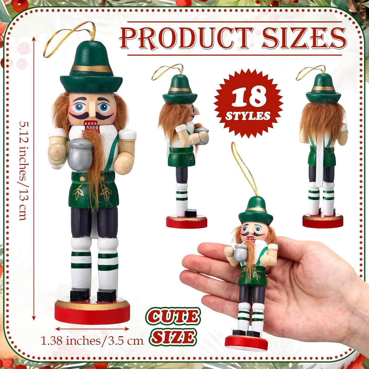 Juego de 18 Adornos Navideños Liliful Soldados de Nuez