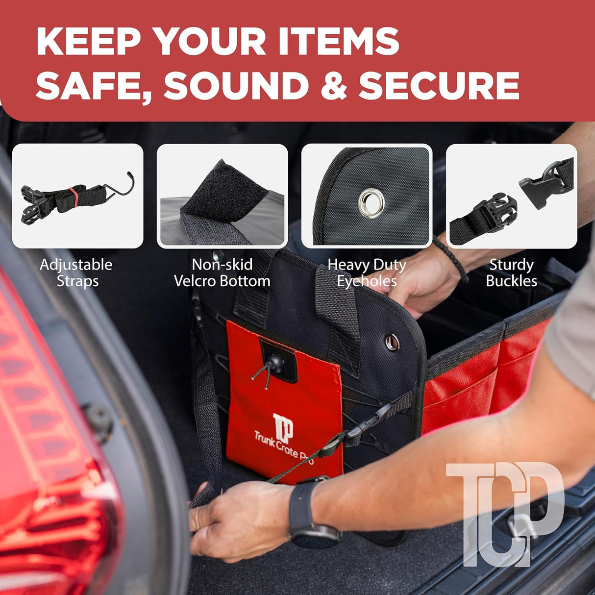 Organizador de Maletero para Auto, Compartimentos Ajustables