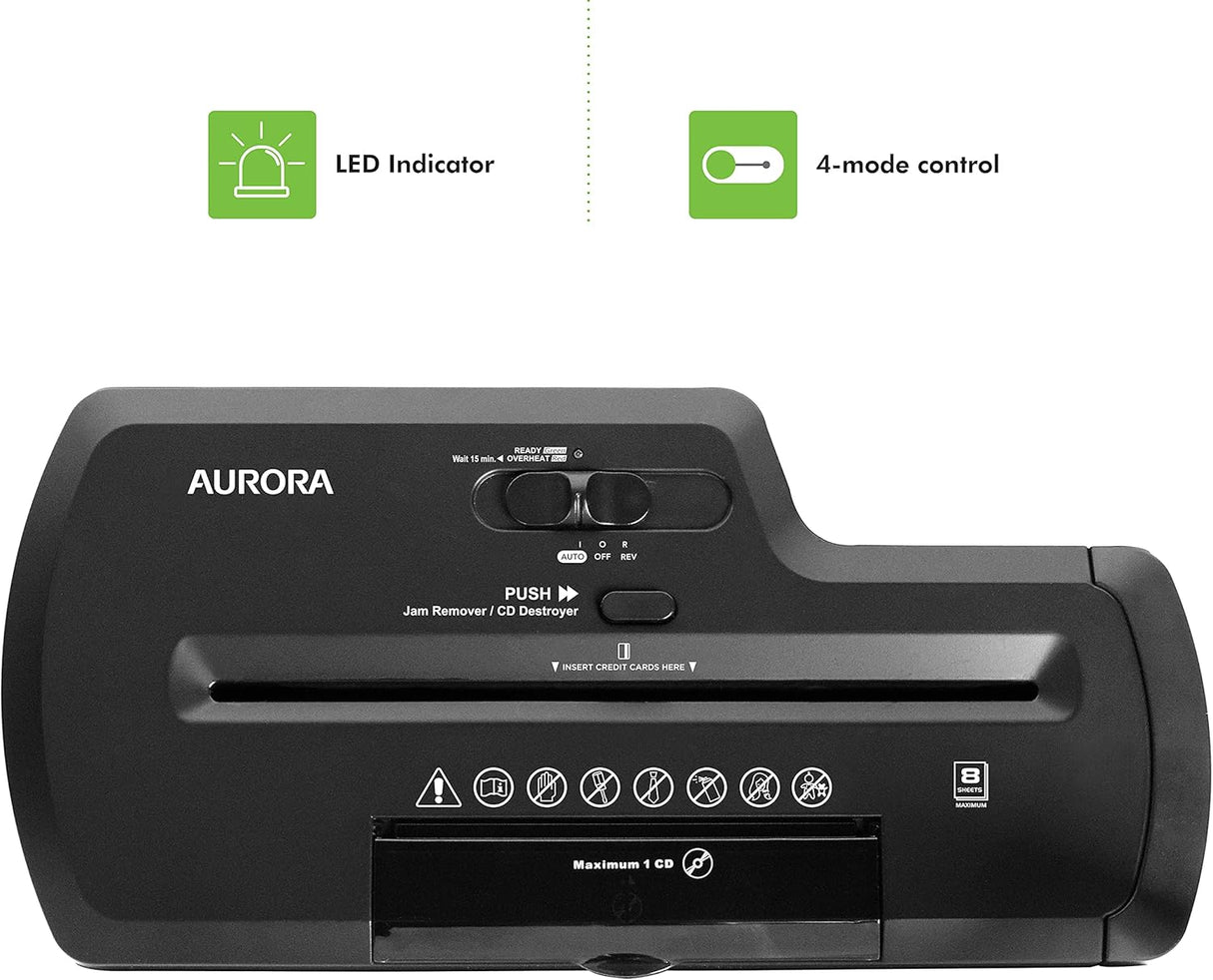 Aurora Destructora de Papel 8 Hojas Sin Papelera