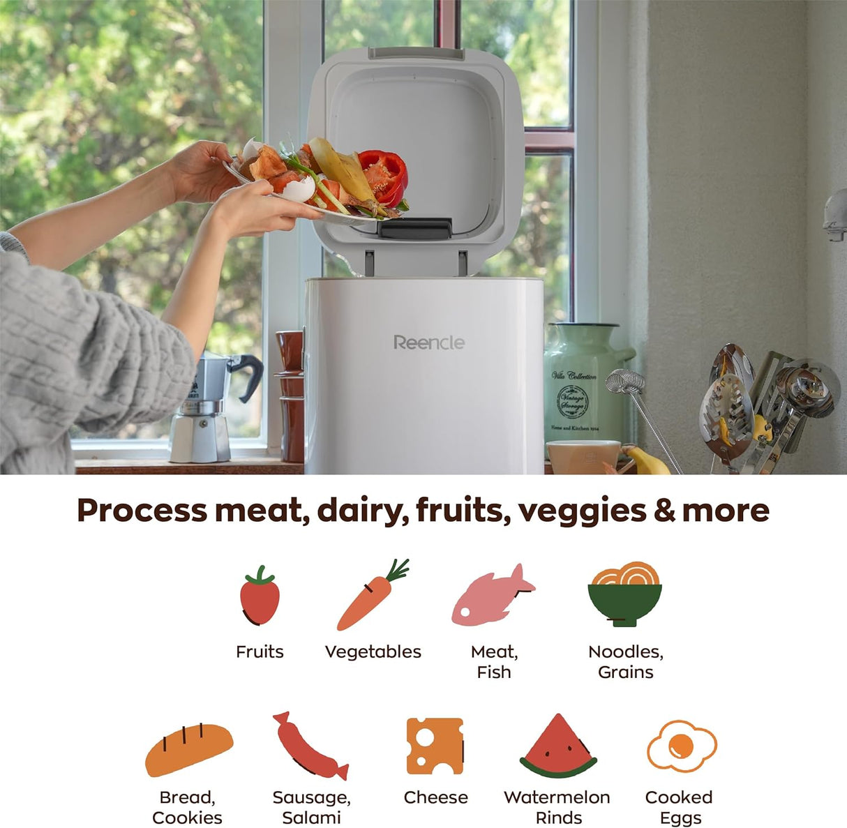 Compostador Eléctrico - Compostaje Silencioso y Rápido 14L